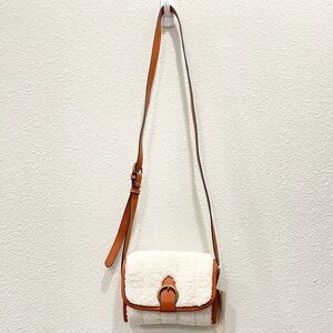 NWT! UNIVERSAL THREAD White Brown Fleece Mini Crossbody Bag!